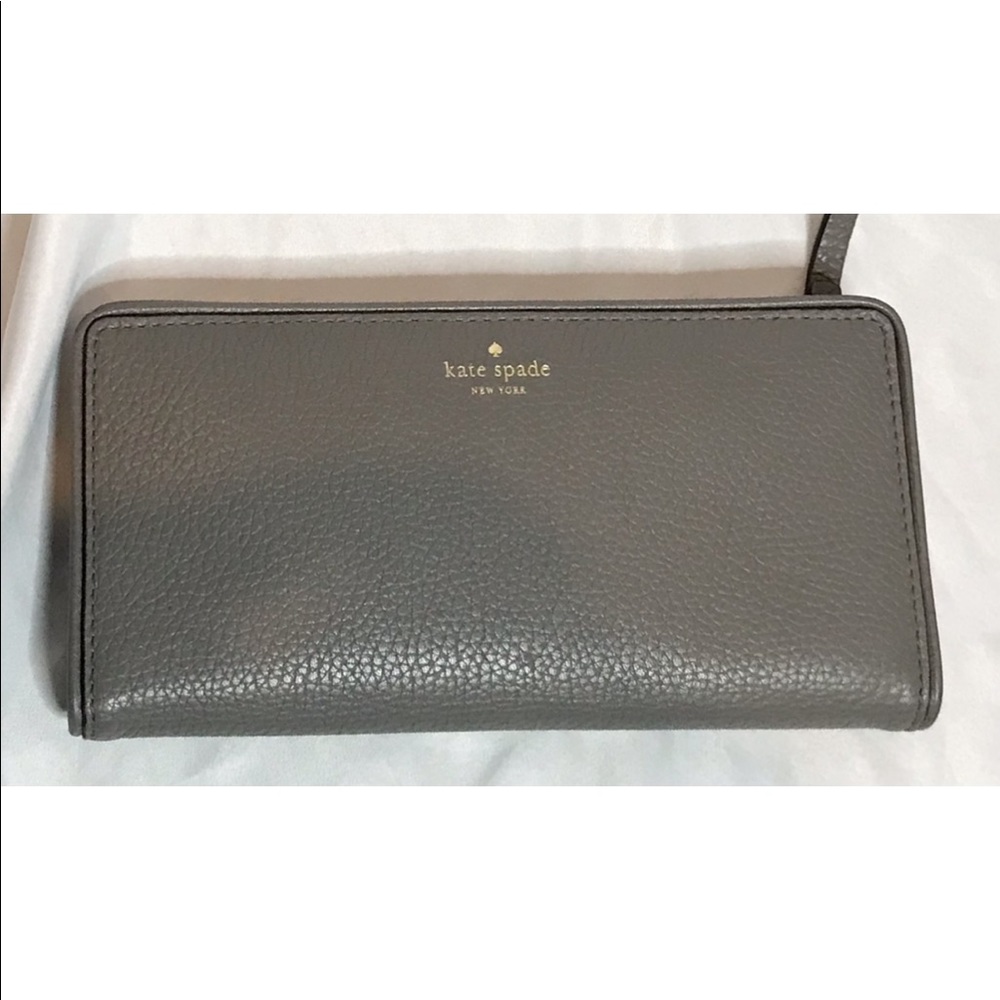 Kate Spade Gray Large Slim Bifold Wallet